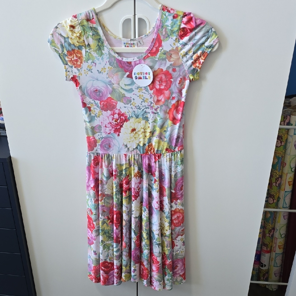 Dot Dot Smile Pink and Red Flutter Sleeve Sundress